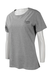 T839 度身訂做女裝圓領T恤 網上下單女裝短袖T恤 設計周年活動 週年紀念T恤生產商     灰色